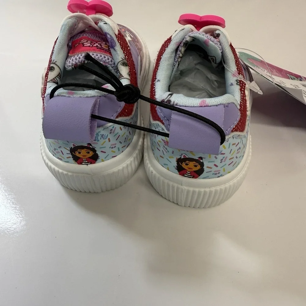 Girls Toddler Size 5 Gabbys Dollhouse Tennis Shoes NWT Sparkling Pink And White